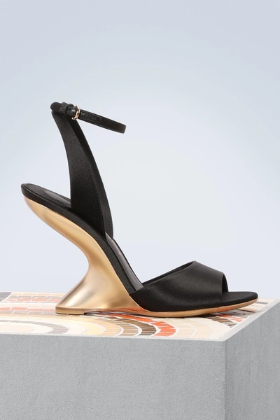 Shop Ferragamo Arsina Wedge Sandals In Black