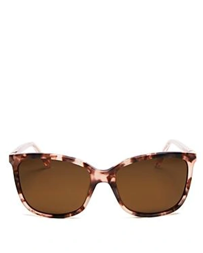 Shop Kate Spade New York Women's Kasie Polarized Sunglasses, 55mm In Havana Rose/solid Brown Polarized