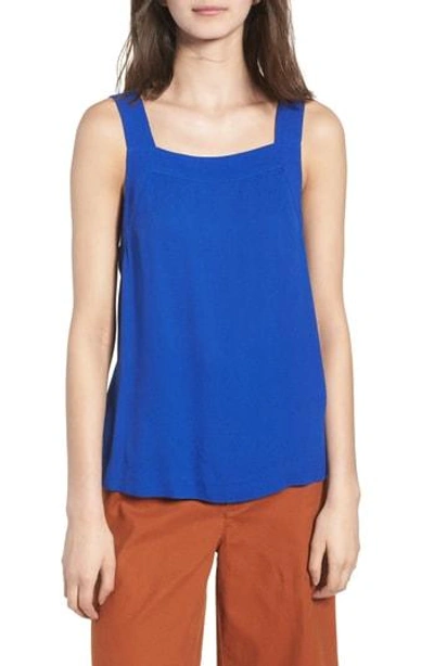 Shop Madewell Apron Bow Back Tank In Alpha Blue