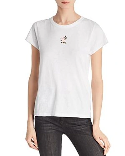 Shop Rag & Bone /jean Floral Embroidered Tee In White