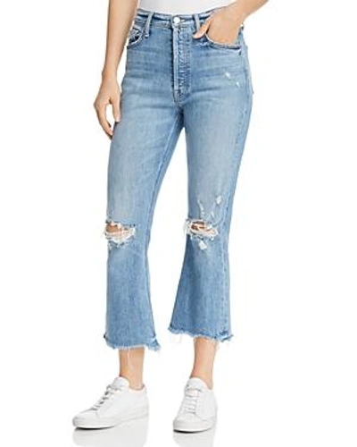 Shop Mother Tripper Distressed Cropped Flared Jeans In Misbeliever