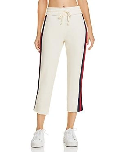 Shop Mother Striped Raw-edge Sweatpants In Out Of Your League
