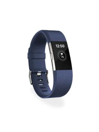 Shop Fitbit Classic Charge 2 Wristband Smartwatch In Blue Silver