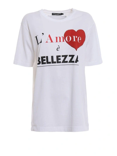 Shop Dolce & Gabbana Lamore E Belleza T-shirt In White