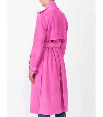 Shop Calvin Klein 205w39nyc Pink Suede Trench Coat