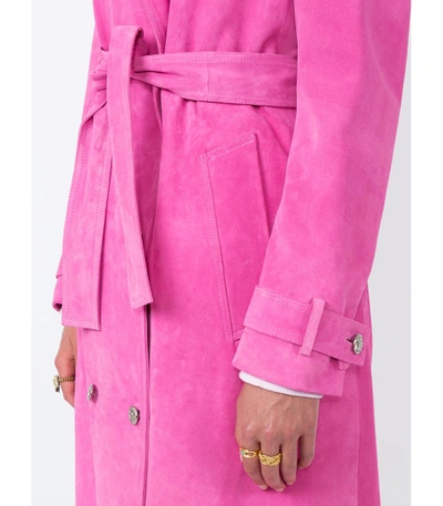 Shop Calvin Klein 205w39nyc Pink Suede Trench Coat