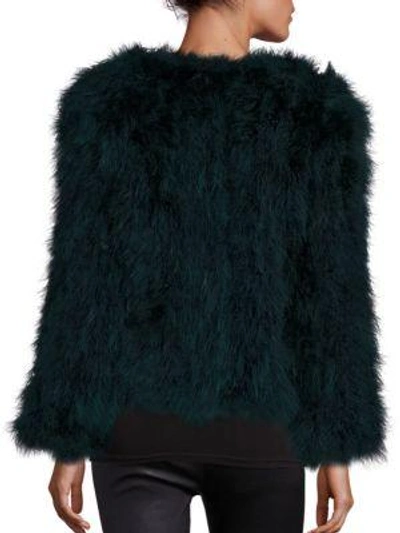 Shop Pello Bello Fluffy Feather Jacket In Forest Green