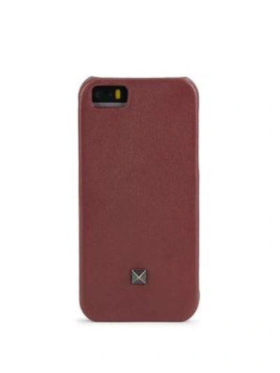 Shop Valentino Leather Iphone Case- 5/5s In Dark Grey