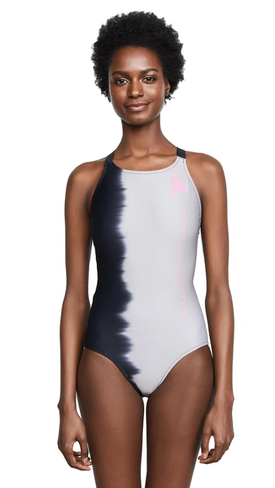 Shop Adidas By Stella Mccartney Swim Train One Piece In Pearl Grey