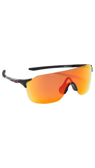 Shop Oakley Evzero Stride Prizm Sunglasses In Black/red
