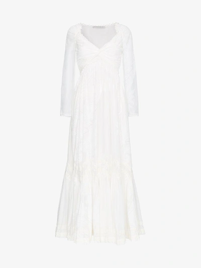 Shop Etro Silk Cotton Blend Maxi Dress In White