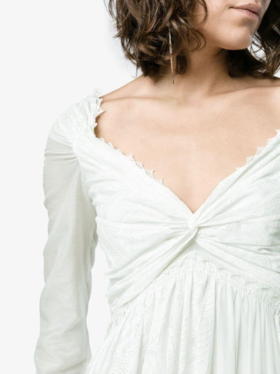 Shop Etro Silk Cotton Blend Maxi Dress In White