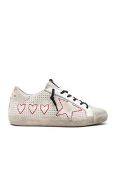 Shop Golden Goose Hearts And Star Superstar Sneakers In White