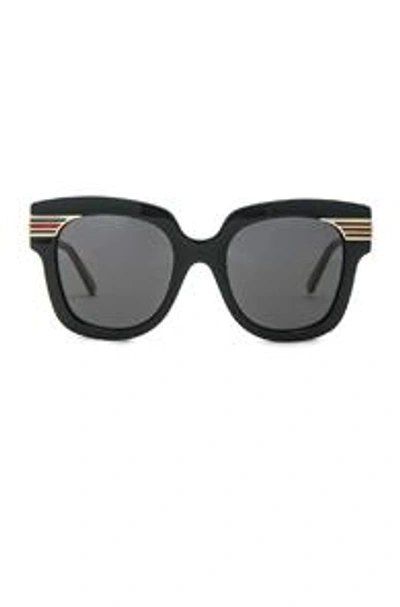 Shop Gucci Vintage Web Sunglasses In Gold