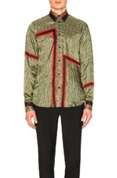 Shop Givenchy 4g Printed Shirt In Abstract,green,red