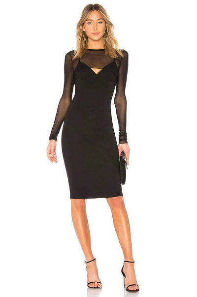 Shop Kendall + Kylie Mesh Overlay Dress In Black