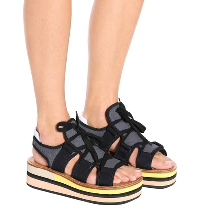 Shop Marni Platform Sandals In Black