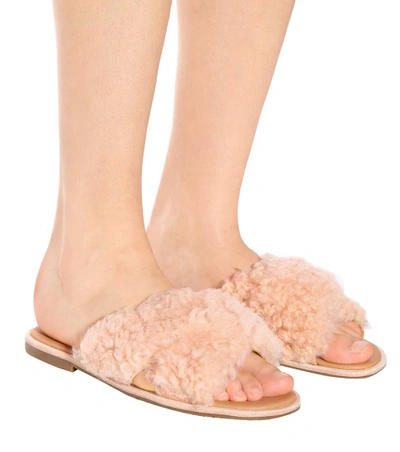 Shop Ugg Joni Shearling Sandals In Pink