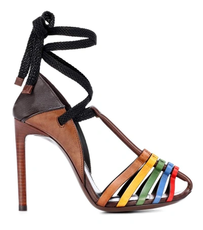 Shop Saint Laurent Majorelle 105 Leather Sandals In Multicoloured