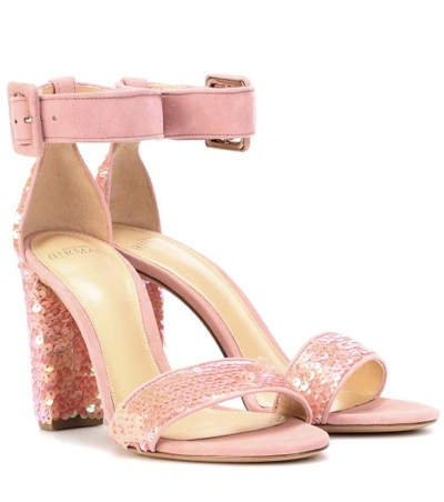 Shop Alexandre Birman Delfinna Disco 90 Sequined Sandals In Pink
