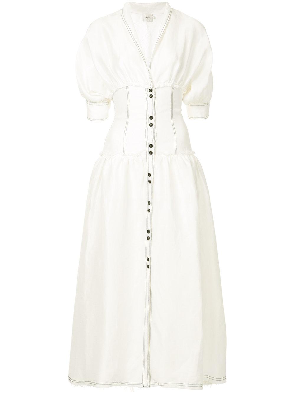 white corset midi dress