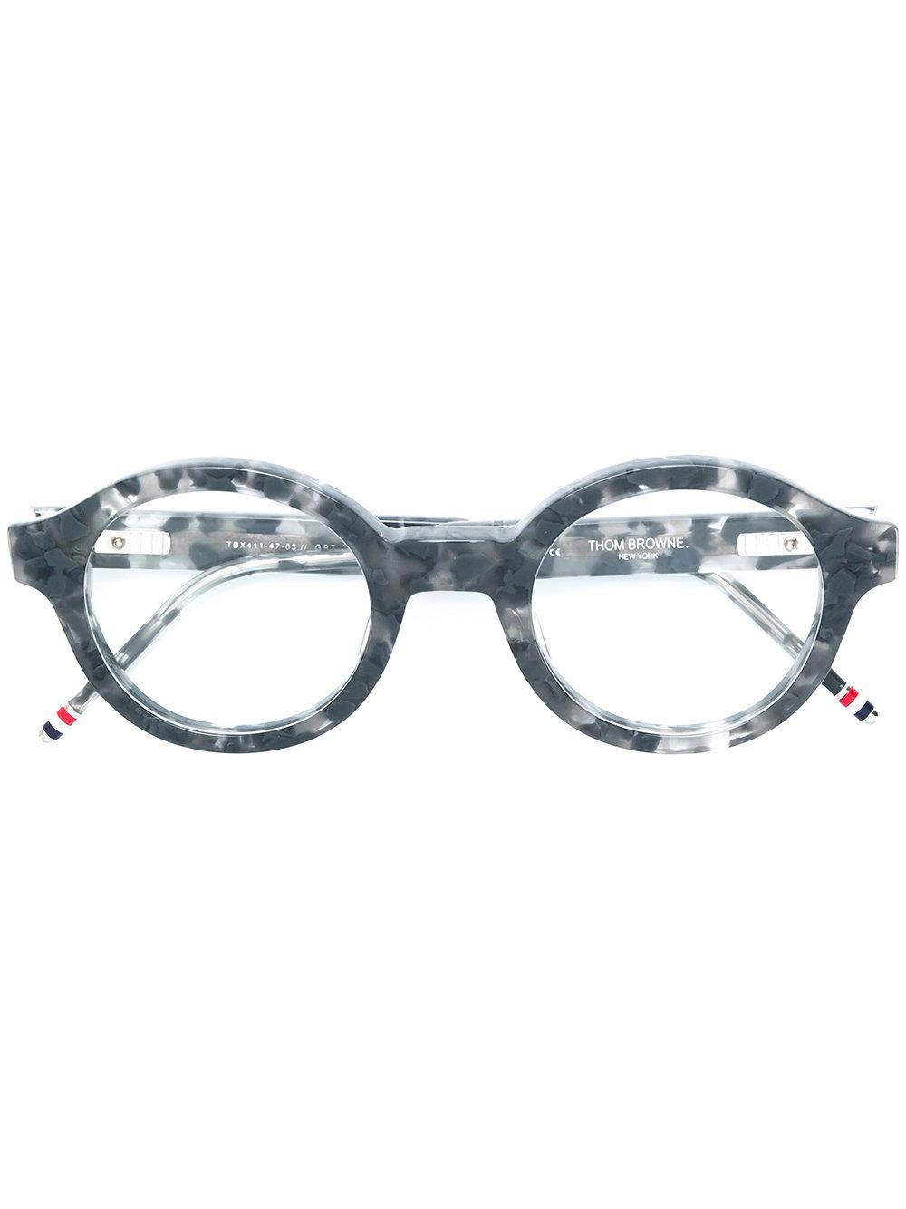 Thom Browne Eyewear Round Frame Glasses Grey Modesens