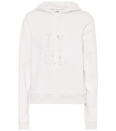 Shop Saint Laurent Cotton Hoodie In White