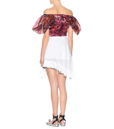 Shop Isabel Marant Zanna Embroidered Cotton Miniskirt In White