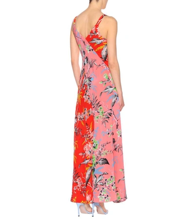 Shop Diane Von Furstenberg Floral-printed Silk Maxi Dress In Red