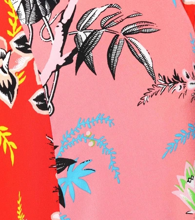 Shop Diane Von Furstenberg Floral-printed Silk Maxi Dress In Red