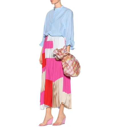 Shop Marni Silk-blend Pleated Skirt