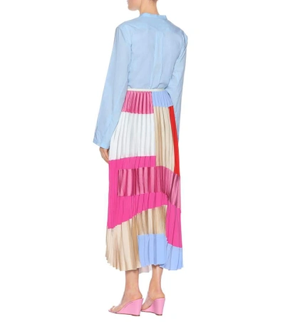 Shop Marni Silk-blend Pleated Skirt