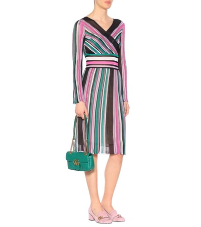 Shop Missoni Cotton-blend Striped Dress In Multicoloured