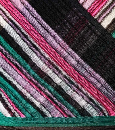 Shop Missoni Cotton-blend Striped Dress In Multicoloured