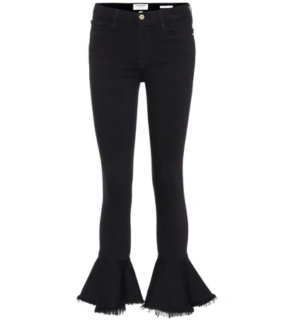 Shop Frame Le Skinny De Jeanne Flounce Jeans In Black
