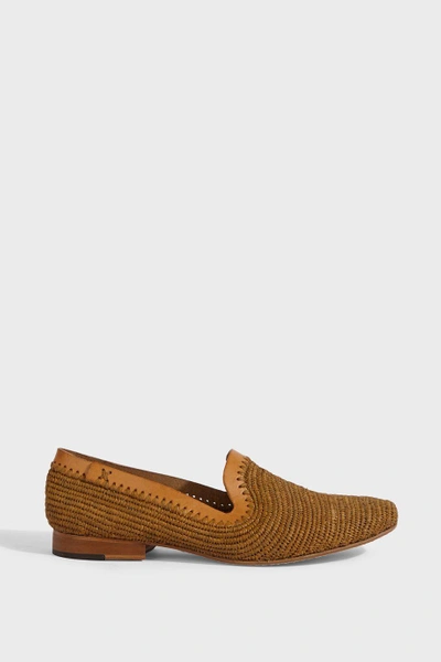 Shop Casablanca Woven Loafers In Brown