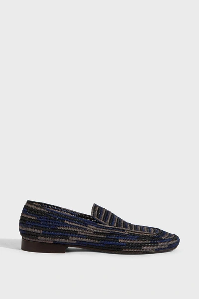 Shop Casablanca Woven Loafers In Navy