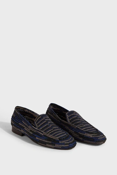 Shop Casablanca Woven Loafers In Navy