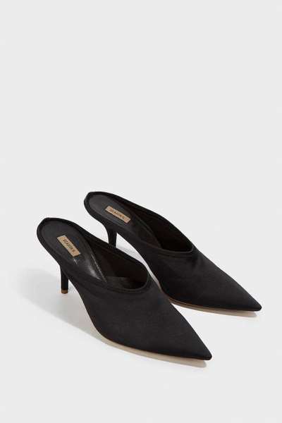 Shop Yeezy Satin Mules In Black