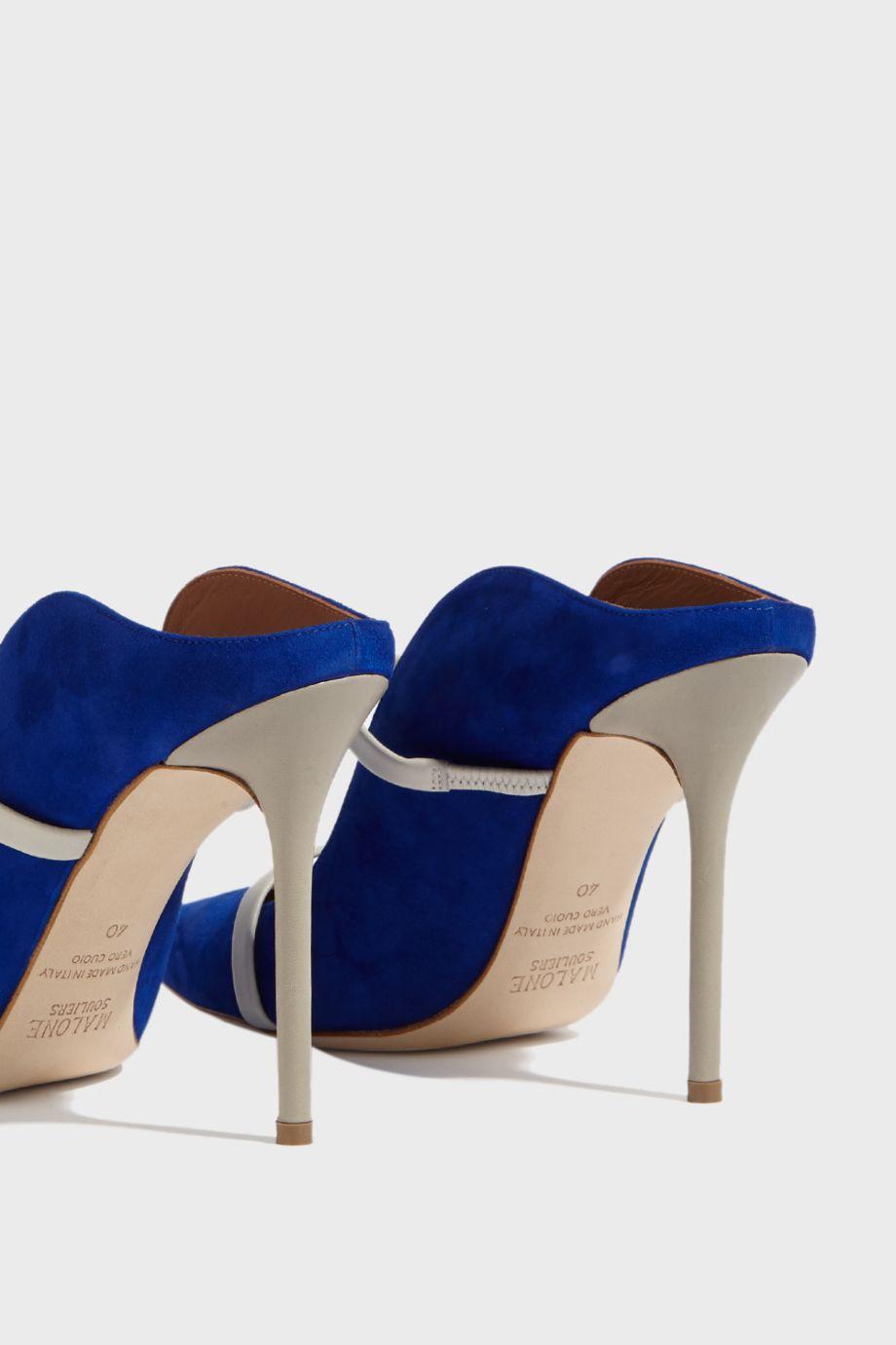 Malone Souliers Maureen Heeled Mules In Blue | ModeSens