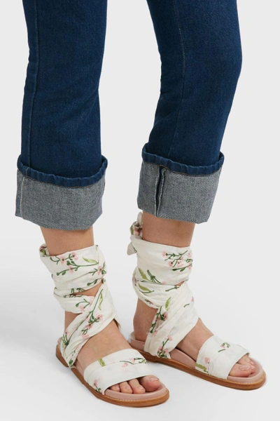 Shop Marques' Almeida Floral Wrap Sandals In White