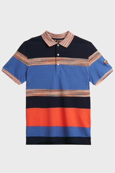 Shop Missoni Striped Polo Shirt In Blue