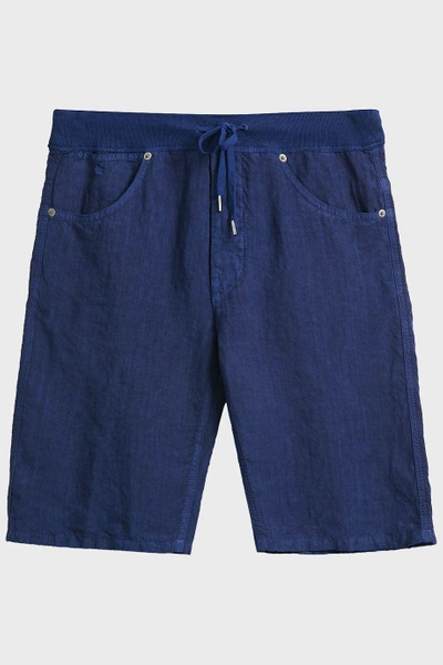 Shop 120 Linen Bermuda Shorts In Navy