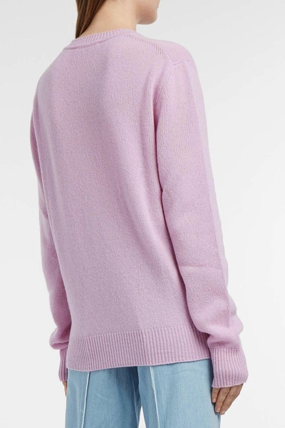 Shop Peter Pilotto Intarsia Wool, Cashmere And Cotton-blend Jumper, M In Purple