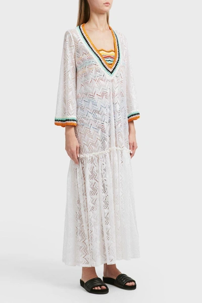 Shop Missoni Knitted Long Dress In White