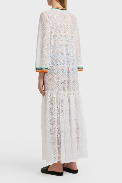 Shop Missoni Knitted Long Dress In White