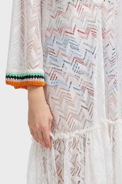 Shop Missoni Knitted Long Dress In White