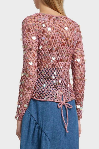 Shop Rachel Comey Splashed Crochet Wool Top In Purple