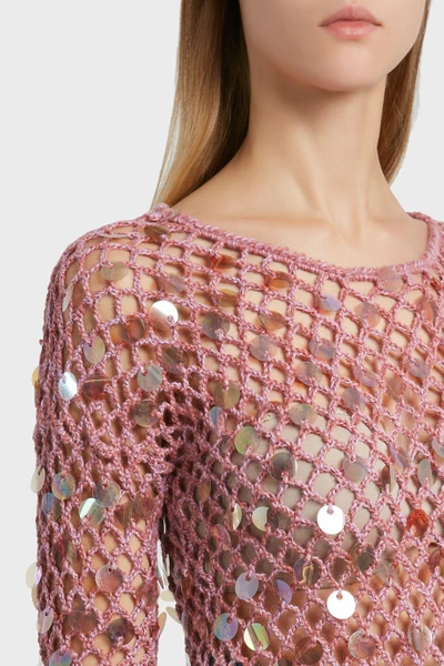 Shop Rachel Comey Splashed Crochet Wool Top In Purple