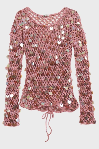 Shop Rachel Comey Splashed Crochet Wool Top In Purple